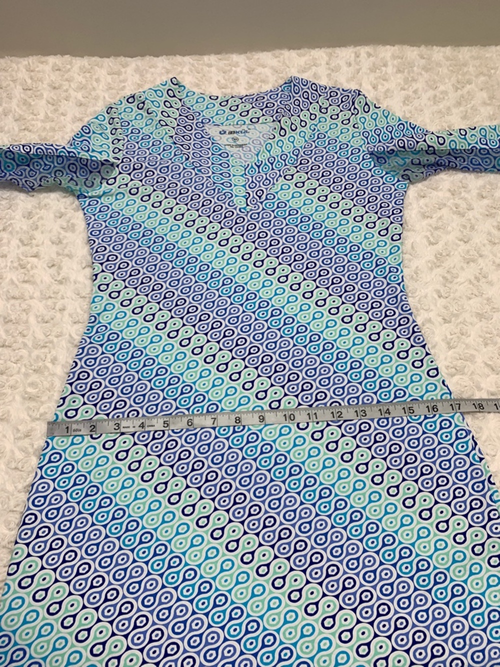 IBKUL Long Sleeve UPF Sun Protection Geometric Print Dress Sz XS - Picture 9 of 10